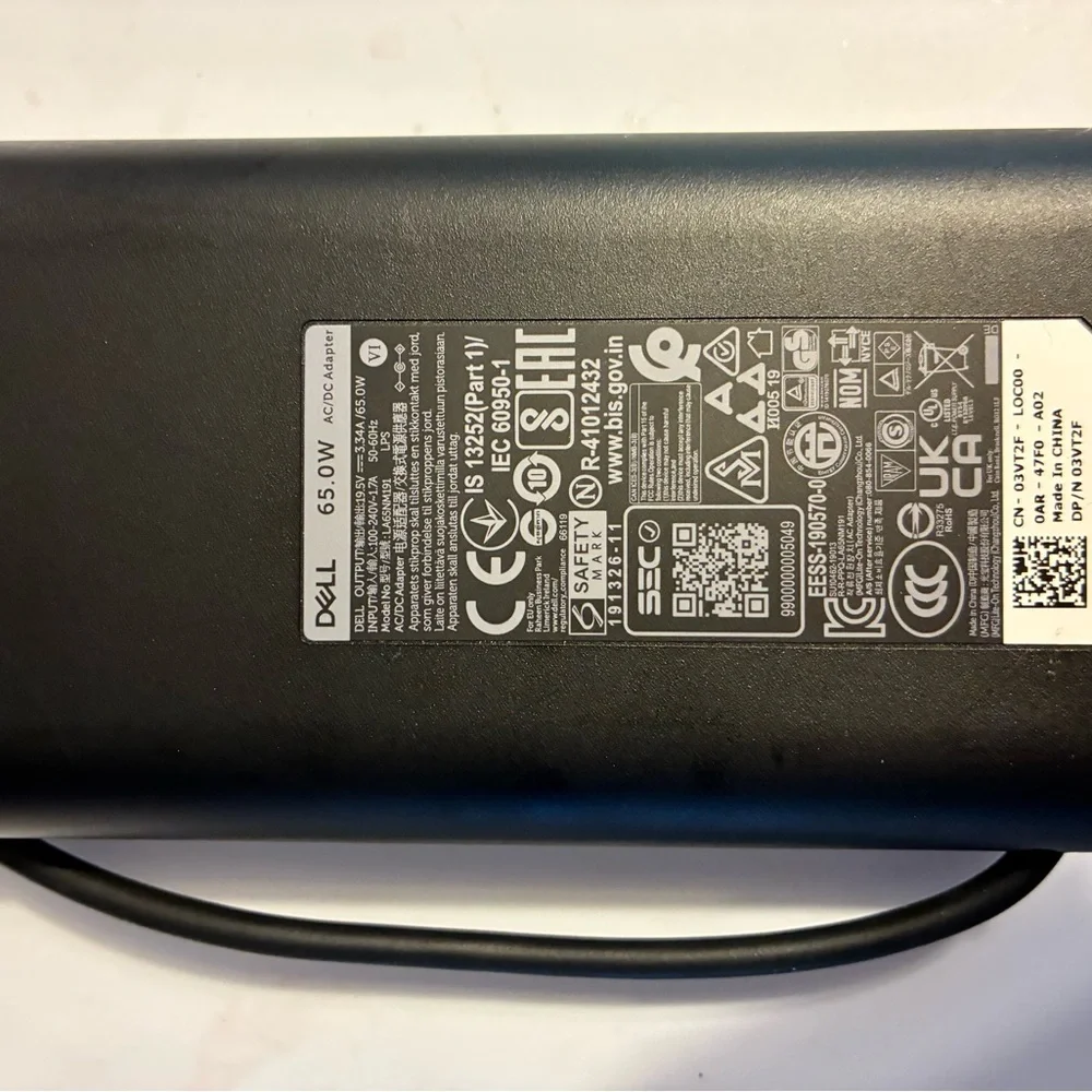 Dell Genuine 65W AC Adapter Laptop Charger 19.5V 3.34A OEM Power Supply